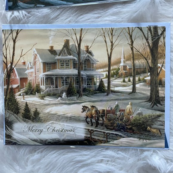 8 Holiday cards set individually sealed in plastic with matching print envelope - Picture 3 of 12